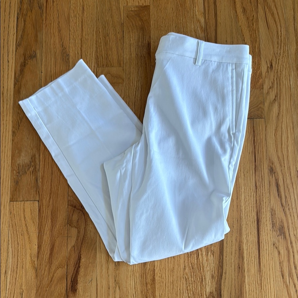 J. Jill WearEver Collection Refined Woven White Trouser, Size 6 Petite